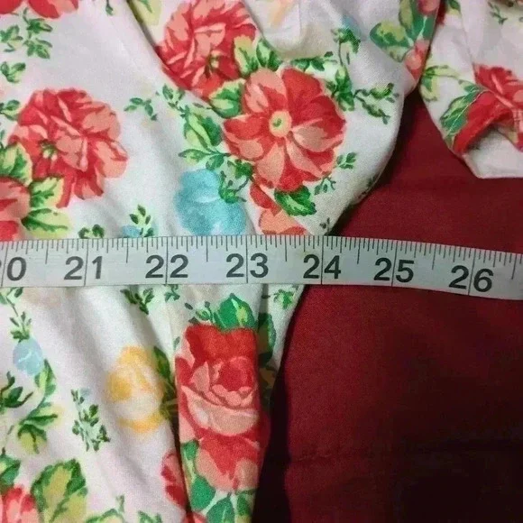 Pioneer Woman Floral Cabbage Rose 3/4 Sleeve Soft XXL Shirt Top Blouse - Picture 4 of 6